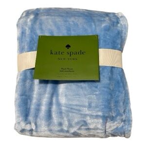 Kate Spade Plush Fleece Throw in Light Blue Color Bluebell 60” X 70” New